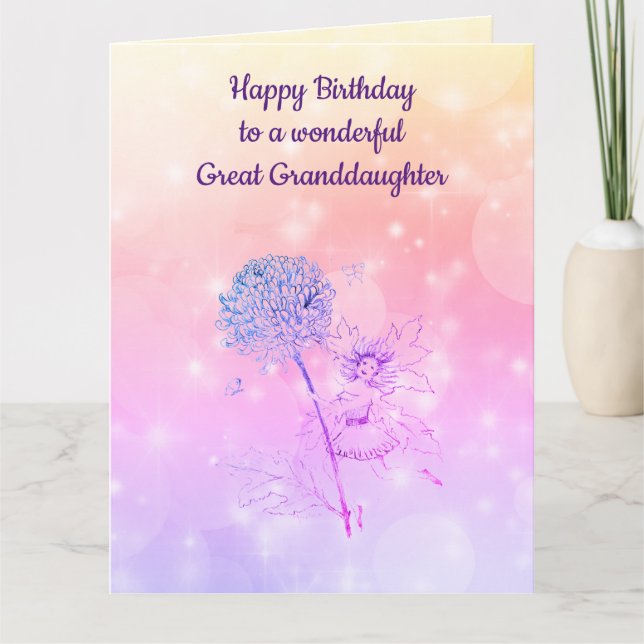 Happy Birthday Great Granddaughter Card (Front)
