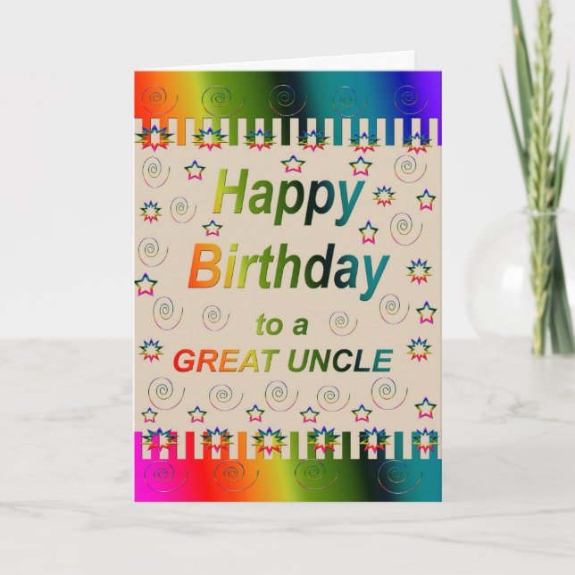 HAPPY BIRTHDAY Great Uncle Card (Front)
