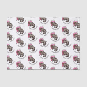 Happy Birthday! Greedy Raccoon Cake Cartoon Tissue Paper