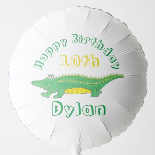 Happy Birthday Green Alligator Crocodile Gator Balloon