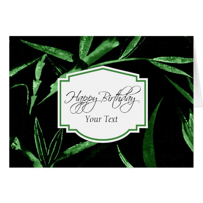 Happy Birthday Green Bamboo Card