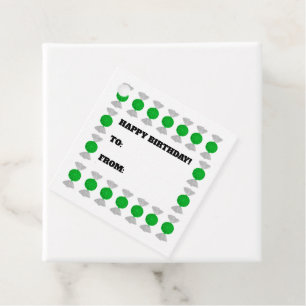 Happy Birthday Green Candy Favor Tags