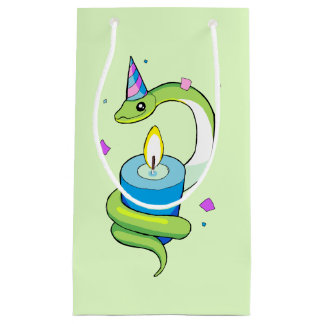 Happy Birthday Green Party Snake Drawing Gift Bag