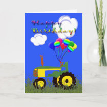 Happy Birthday Green Tractor Card
