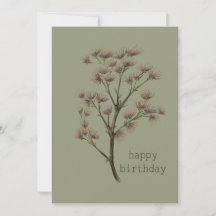 Happy birthday greeting card botanical