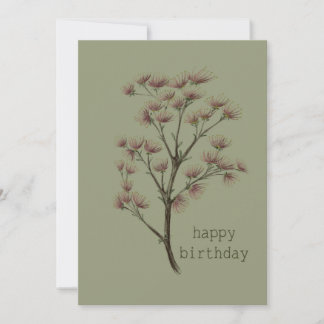 Happy birthday greeting card botanical