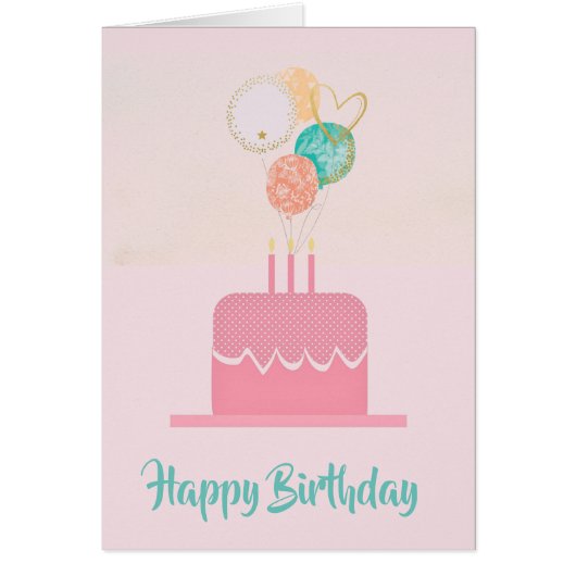Happy Birthday Greeting Card for Girl (Front)