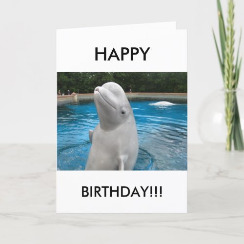 HAPPY BIRTHDAY Greeting Card with Beluga Whale