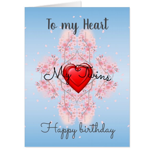Happy Birthday Greeting Cards for Twins Women Mom  (Front)