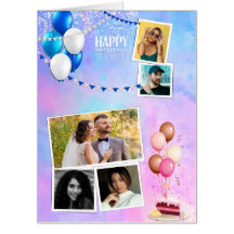 Happy Birthday greeting cart with 5 Photo 