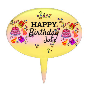 Happy Birthday Greeting Sign Cute Sweet Party Cake Topper