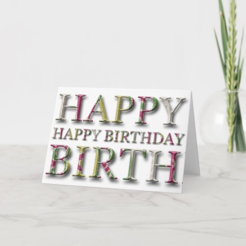 Happy Birthday Greeting with relief Card