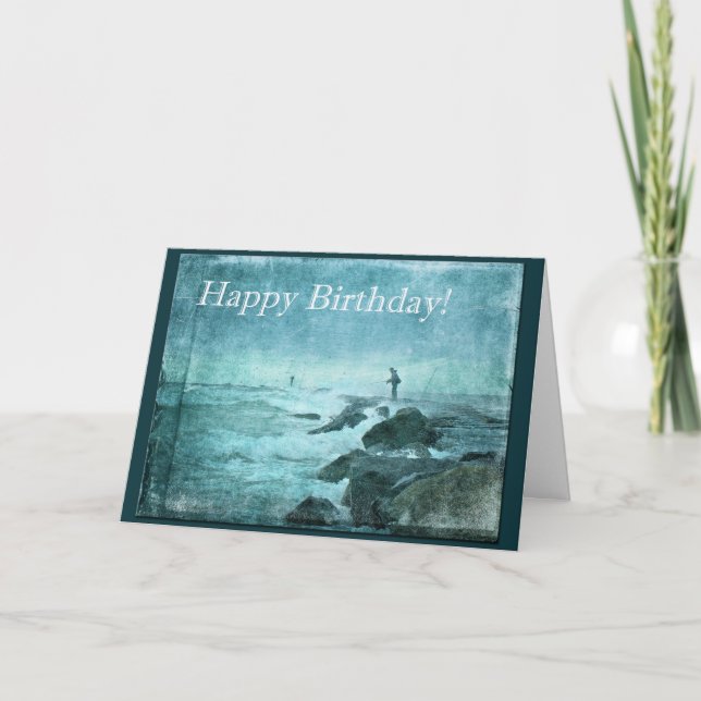 Happy Birthday Greetings - Jetty Fishing Card (Front)