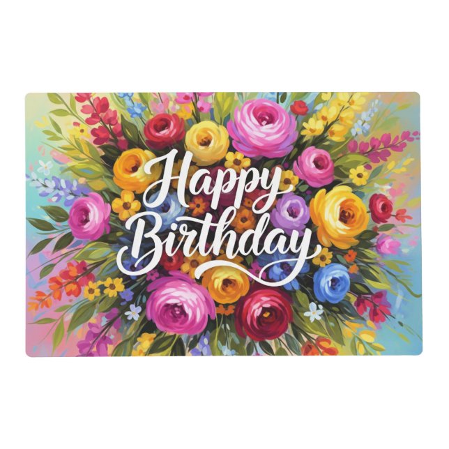 Happy Birthday Greetings Placemat (Front)