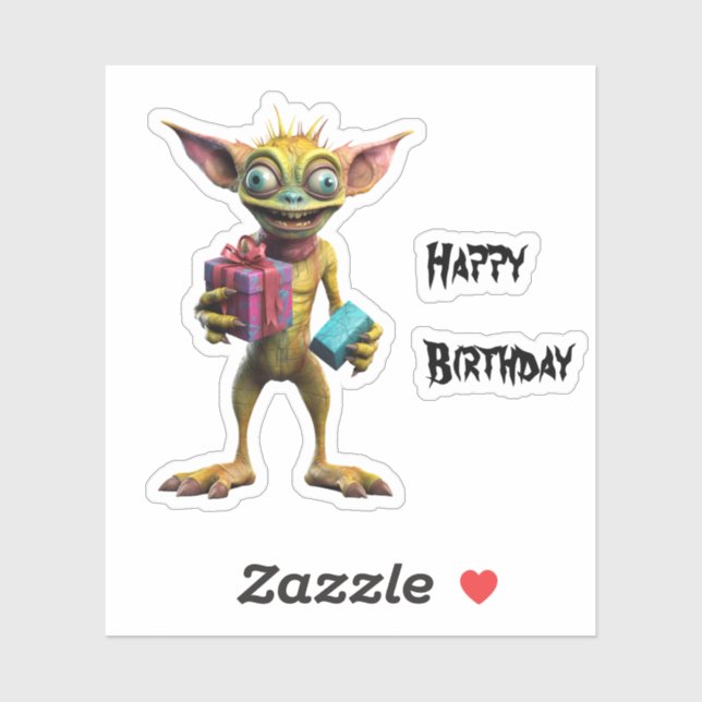 Happy Birthday Gremlin Sticker (Sheet)