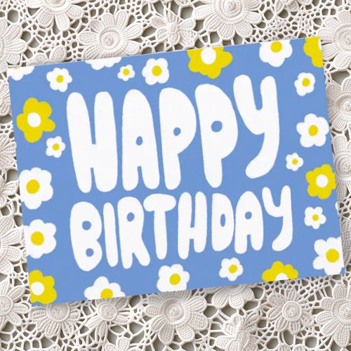 HAPPY BIRTHDAY Groovy Daisies CUSTOM Bday Postcard