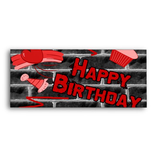 Happy Birthday Grunge Graffiti Set Envelope