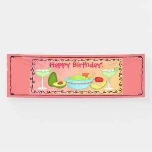 Happy Birthday Guacamole Margarita Custom Banner