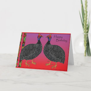 Happy Birthday -Guinea Fowl Card
