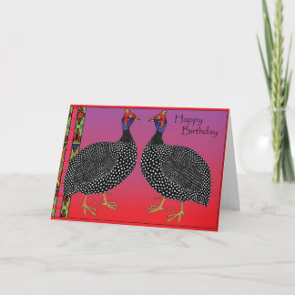Happy Birthday -Guinea Fowl Card