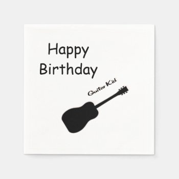 Happy Birthday Guitar Kid Napkin