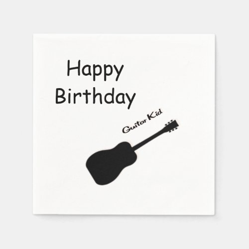 Happy Birthday Guitar Kid Napkins