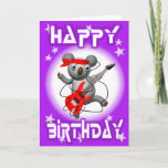 Happy Birthday Guitar Koala By Valxart Card at Zazzle