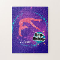 Happy Birthday Gymnastics Galaxy Tumbling  Jigsaw Puzzle