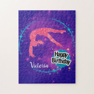 Happy Birthday Gymnastics Galaxy Tumbling  Jigsaw Puzzle