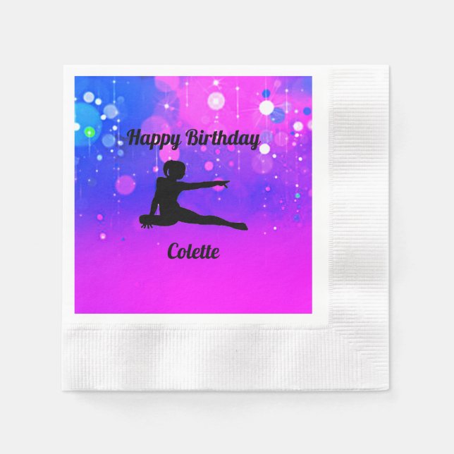 Happy Birthday Gymnastics Napkins (Front)