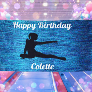 Happy Birthday Gymnastics Personalized Banner