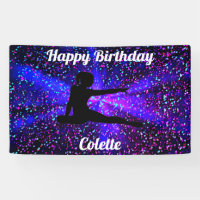 Happy Birthday Gymnastics Personalized Banner