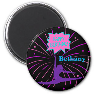 Happy Birthday Gymnastics Personalized  Magnet