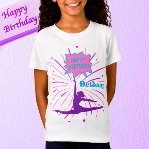Happy Birthday Gymnastics Personalized  T_Shirt