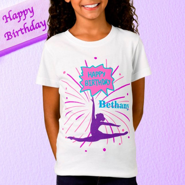Happy Birthday Gymnastics Personalized  T-Shirt (Creator Uploaded)