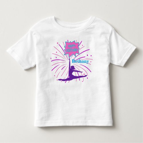 Happy Birthday Gymnastics Personalized Toddler T_shirt