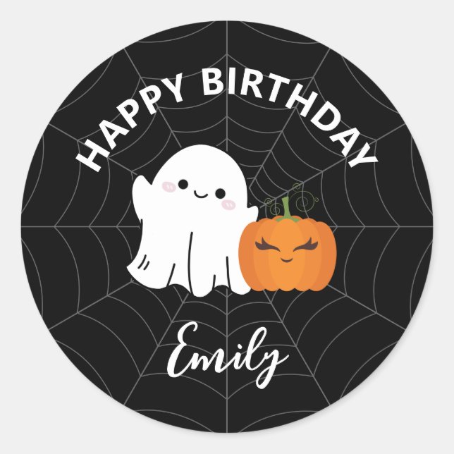 Happy Birthday Halloween Kids Party Classic Round Sticker (Front)
