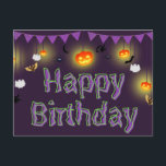 Happy Birthday Halloween Postcard<br><div class="desc">Check out the rest of the Happy Planet Parties Halloween Collections for more spooky designs!</div>