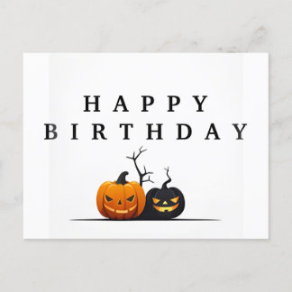 Happy birthday Halloween postcard