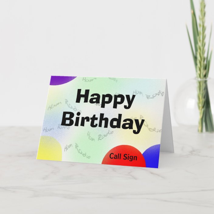 Happy Birthday Ham Radio Waves Card - Customize It | Zazzle.com