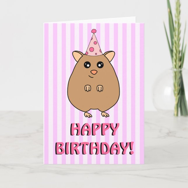 Happy Birthday Hamster Greeting Card (Front)