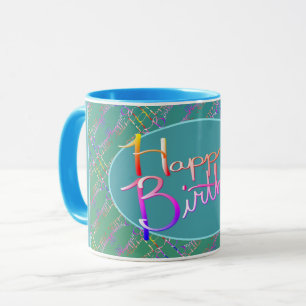 "Happy Birthday" Hand Written Mug