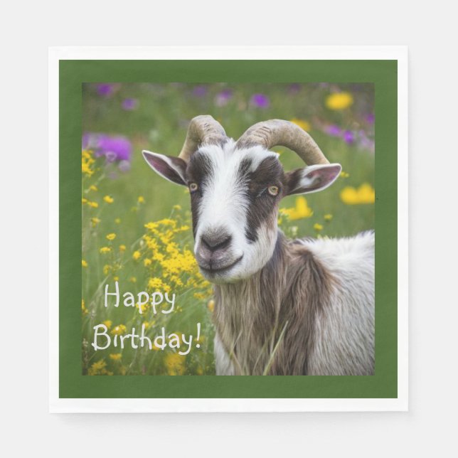 Happy Birthday Handsome Goat Napkins (Front)