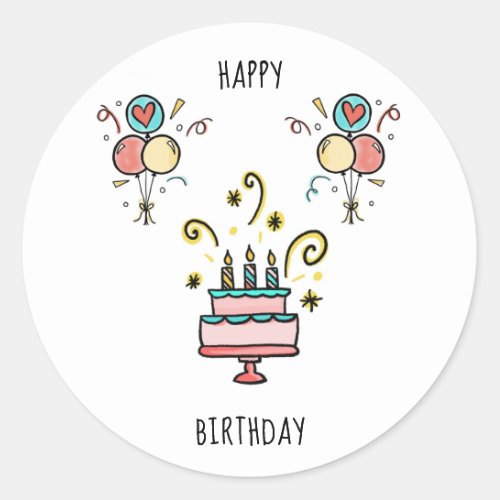 Happy Birthday  Happy birthday Classic Round Sticker