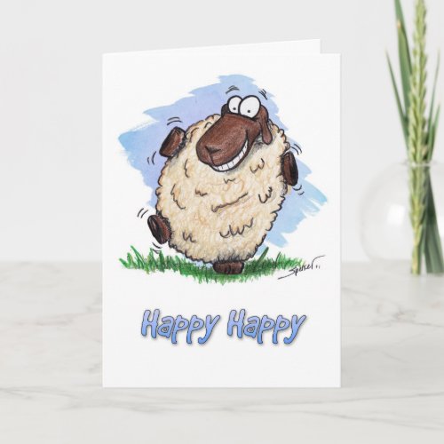 Happy Birthday Happy Dancing Sheep Card