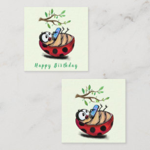 Happy Birthday - Happy Little Ladybug with Phone Note Card