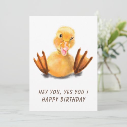 Happy Birthday _ Happy Yellow Duck Playful Wink 