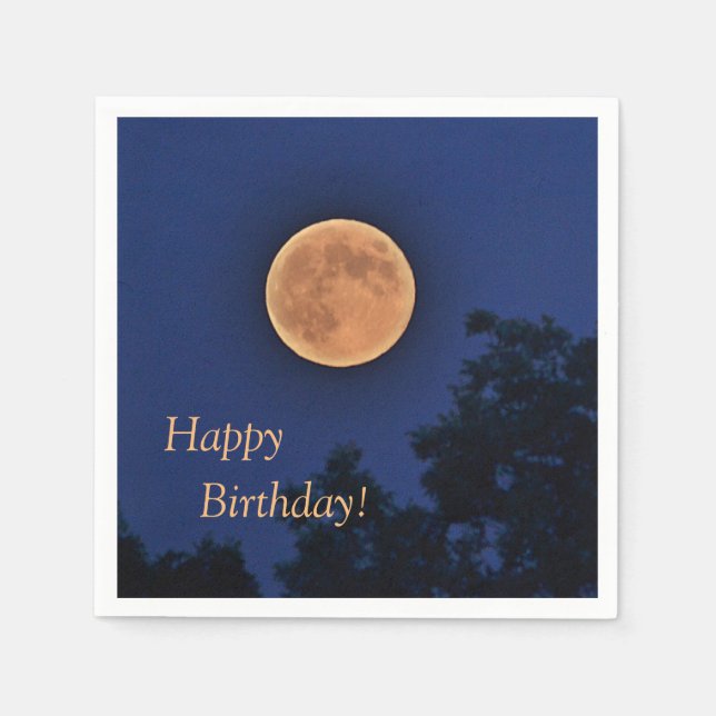 Happy Birthday Harvest Moon Napkins (Front)