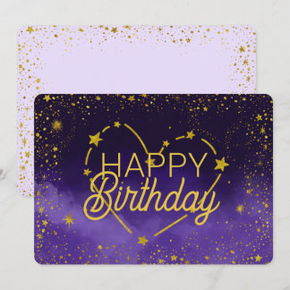 Happy Birthday Heart Constellation and Stars Card