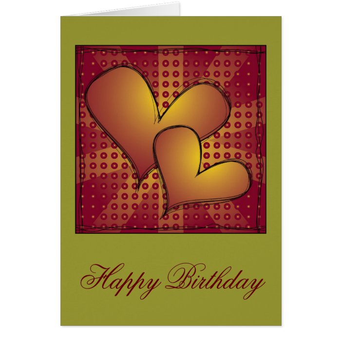 "Happy Birthday" Heart Design Greeting Cards